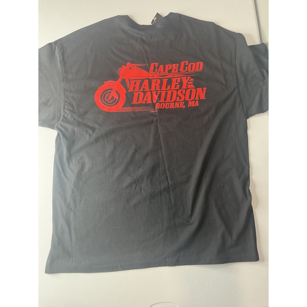 Harley Davidson Black Tshirt Cape Cod MA Christmas Lights‎ Size XL - Picture 4 of 5